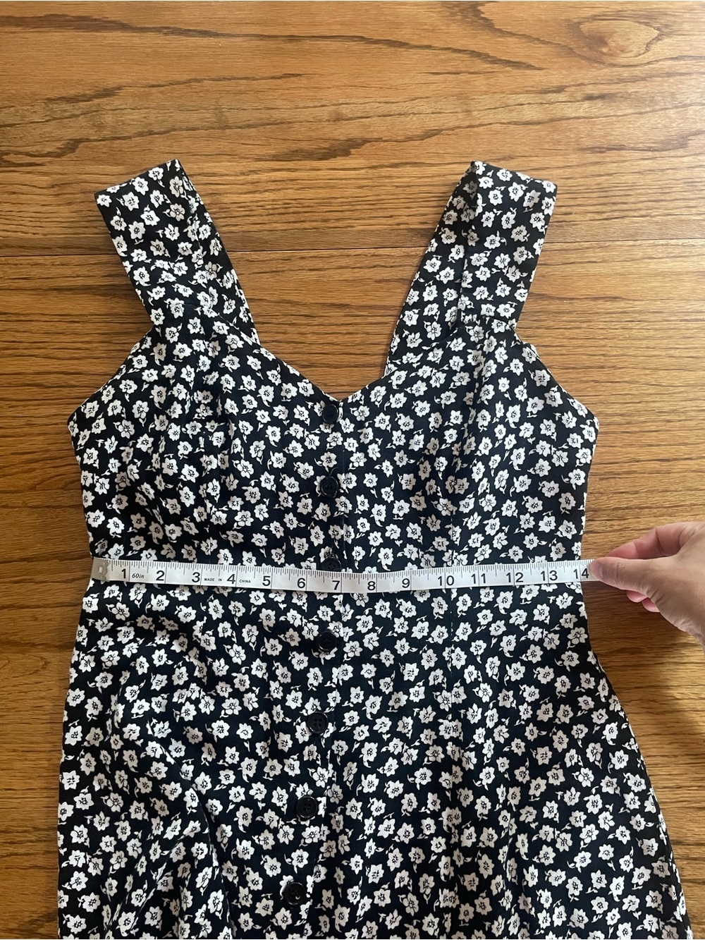 90s Vtg Victoria’s Secret Moda Int’l Retro Black Ditsy Floral Mini Dress Pin Up - Picture 9 of 12
